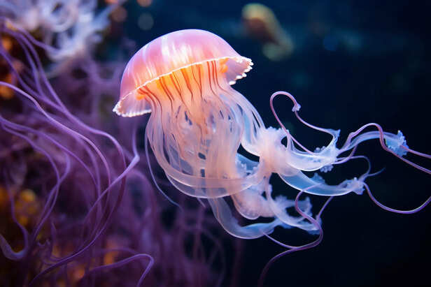 Graceful Jellyfish Floating In The Ocean