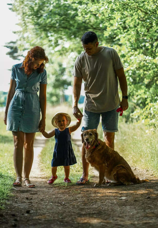 pet with a  family