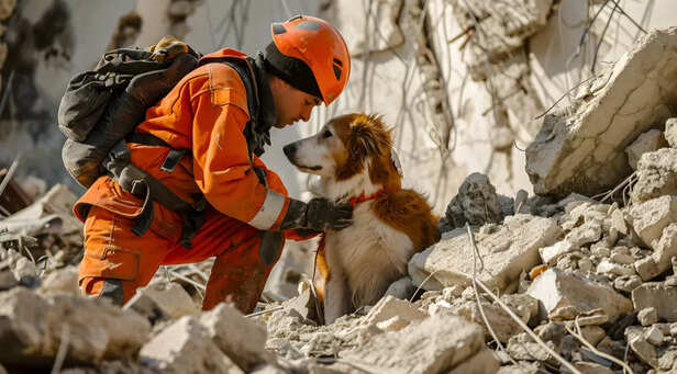 Search and rescue dog
