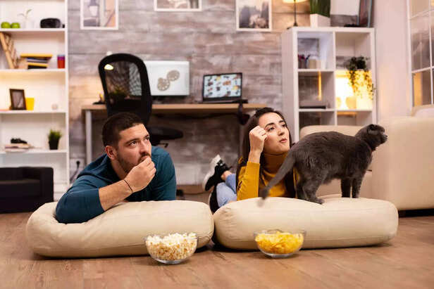Movie time with pet